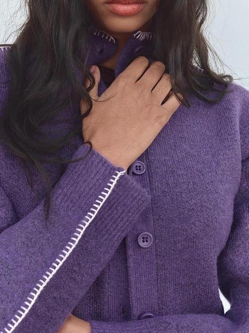 Zara rare Purple Women's Button-Front Sweater Cardigan/ size s! New